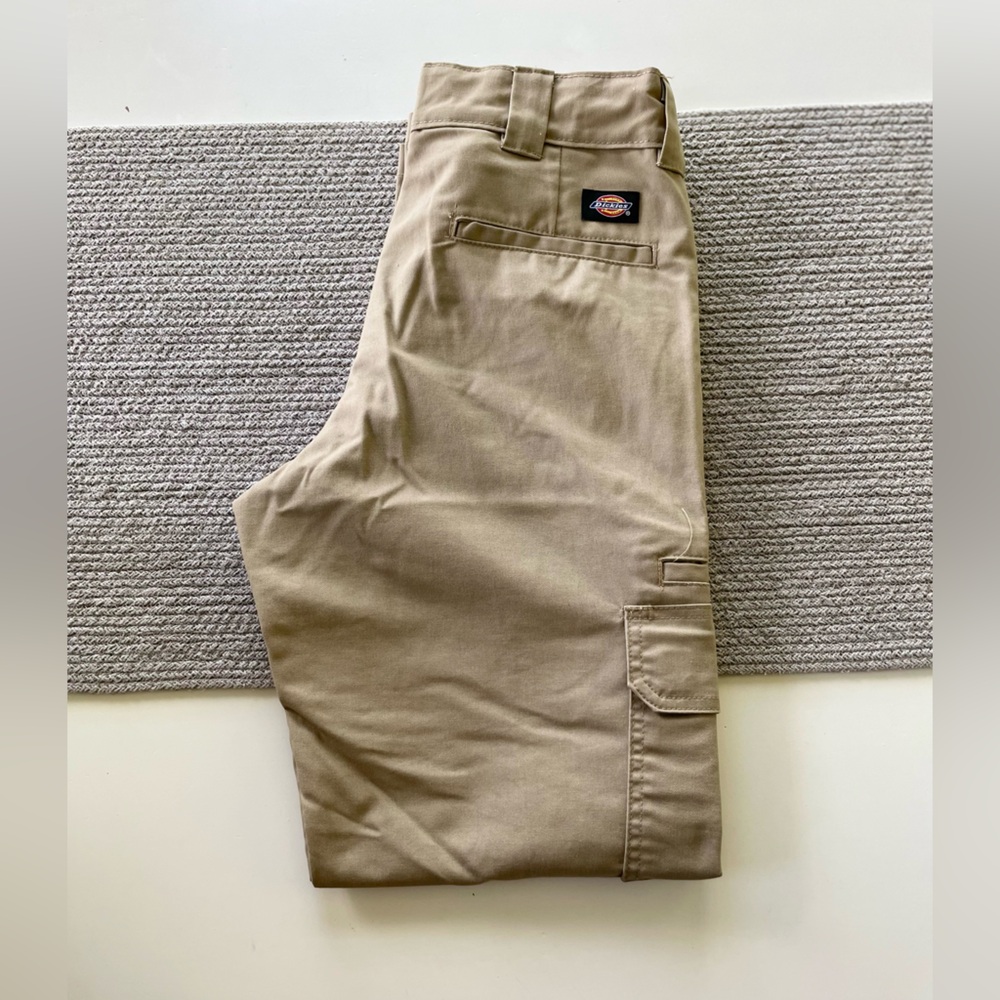 Dickies Flex Slim Straight Cargo Workwear Khaki Pants Size 31 x 32